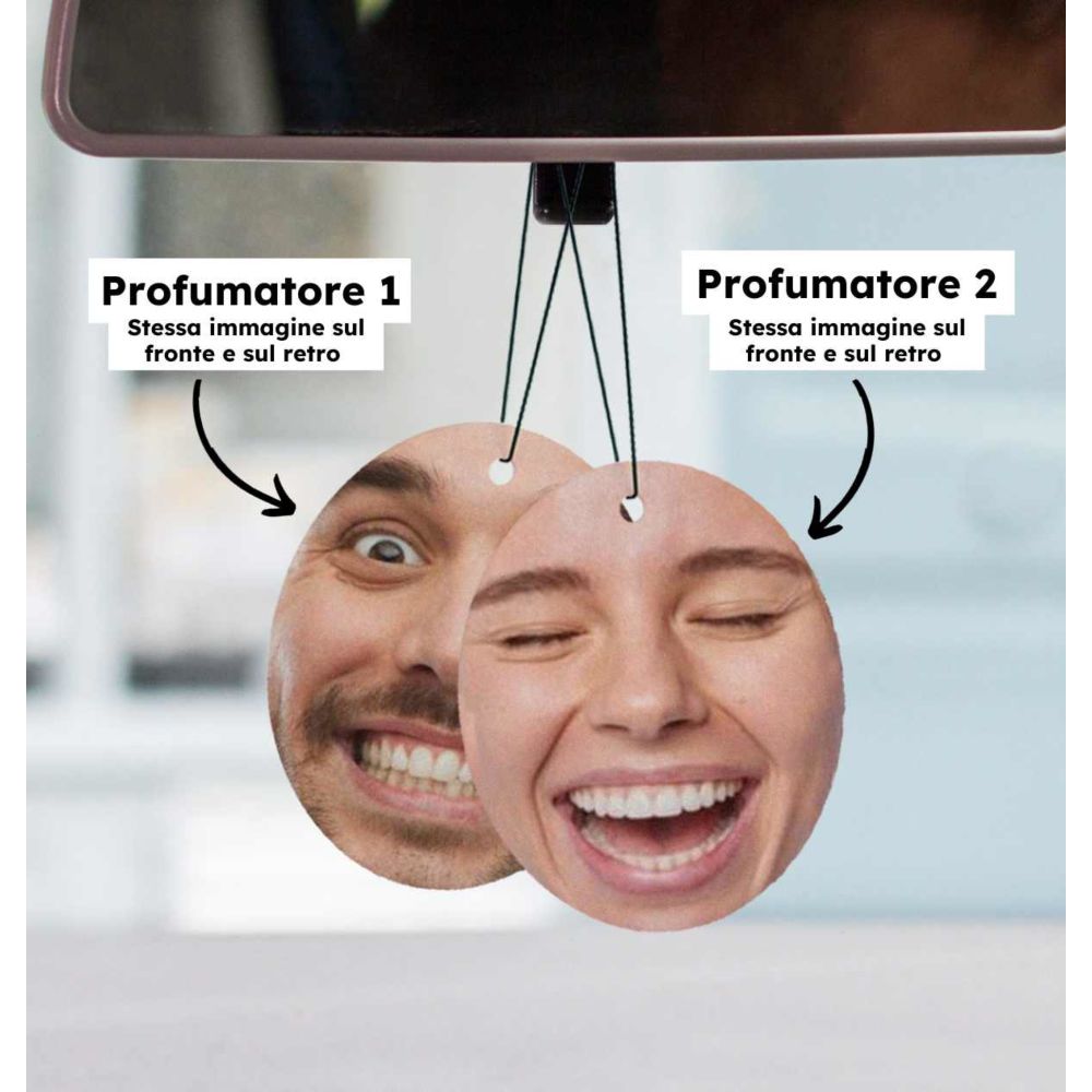 Profumatore Auto Personalizzato con Faccia set da 2