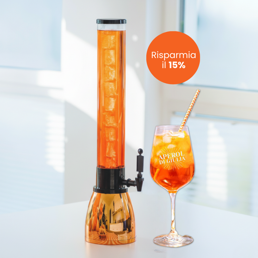 Geschenkset Aperol Glas und Getränketurm