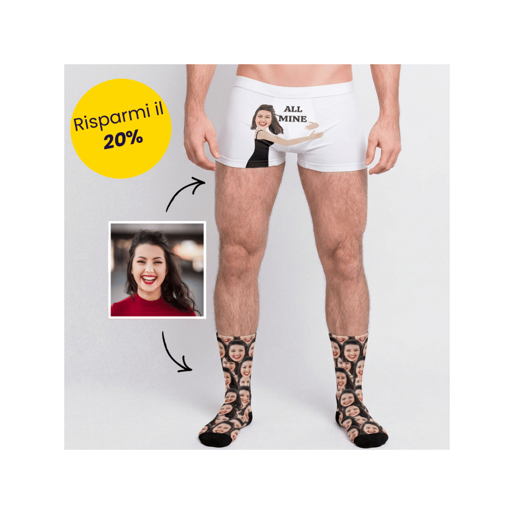 Geschenkset Socken und Boxershorts mit Gesicht