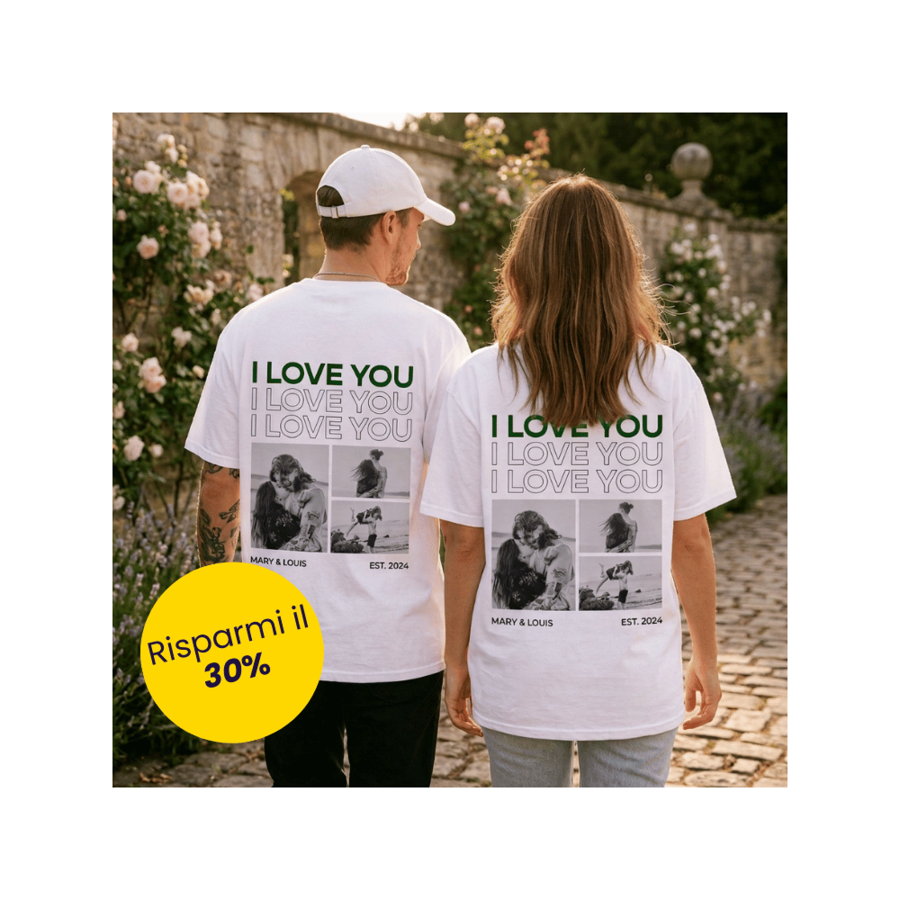 Geschenkset 2er Set T-Shirt mit Schwarz Weiß Fotos und Text