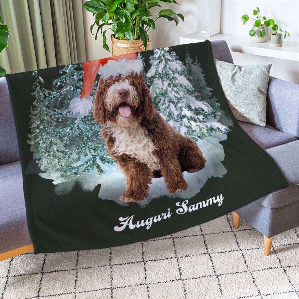 Coperta Personalizzata Bootleg Natalizia con Animale domestico