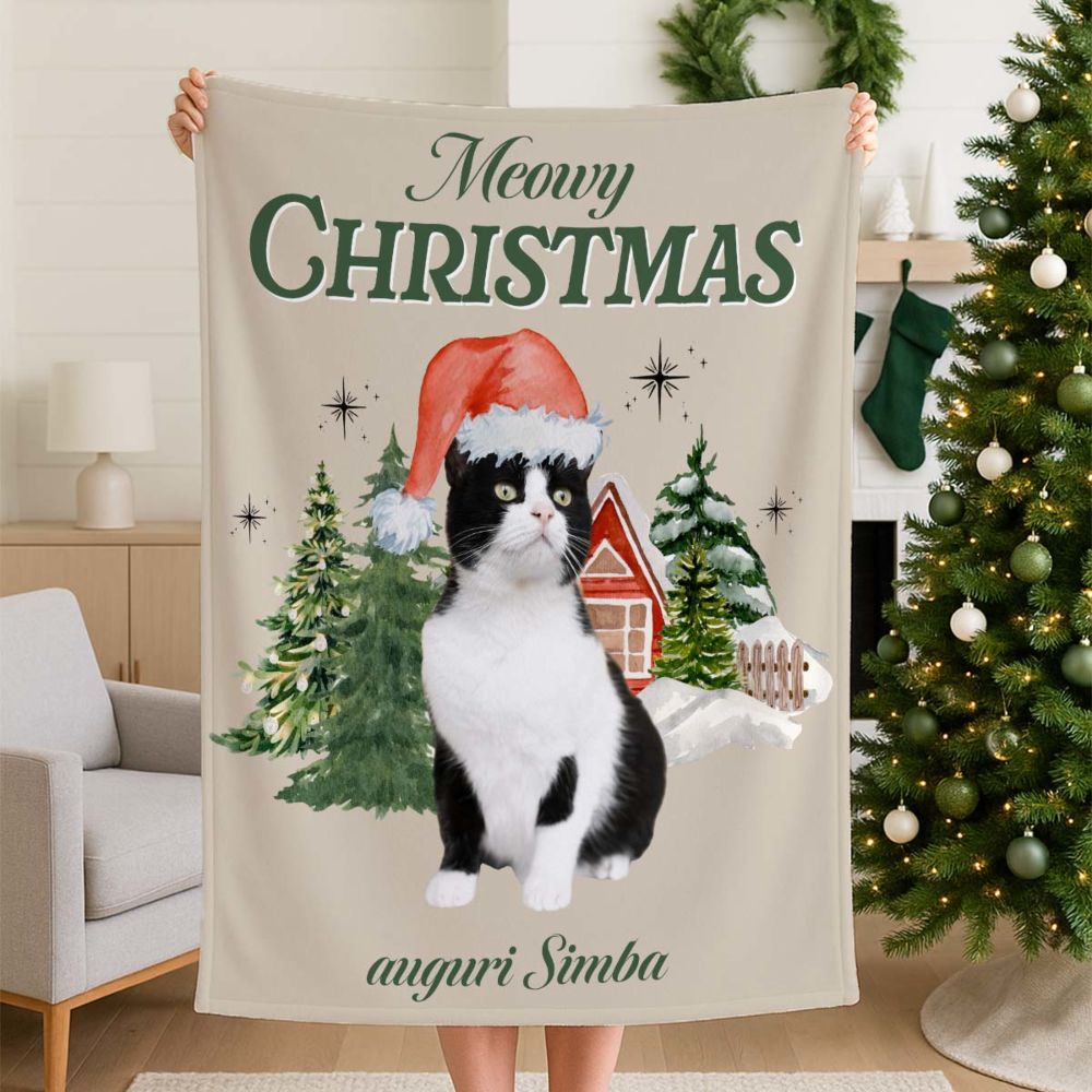 Coperta Personalizzata Bootleg Natalizia con Animale domestico
