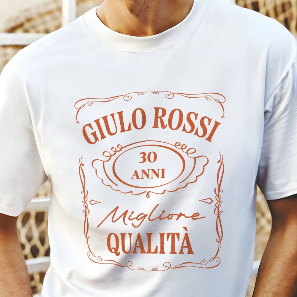 Maglietta Personalizzata in stile Whisky con Testo