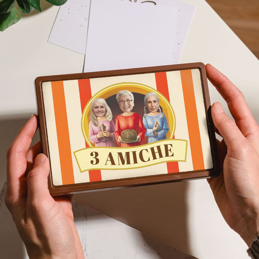 Cioccolato Personalizzato con 3 Facce e Testo