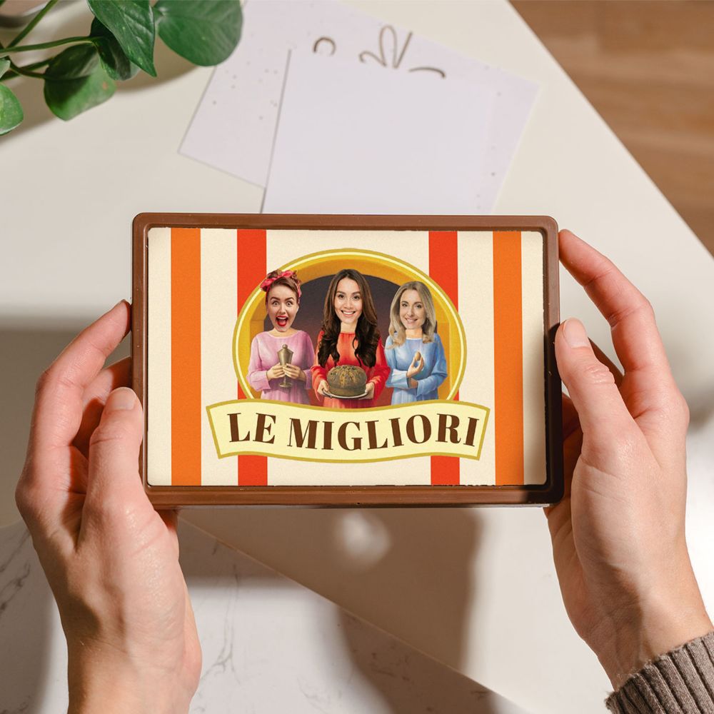 Cioccolato Personalizzato con 3 Facce e Testo