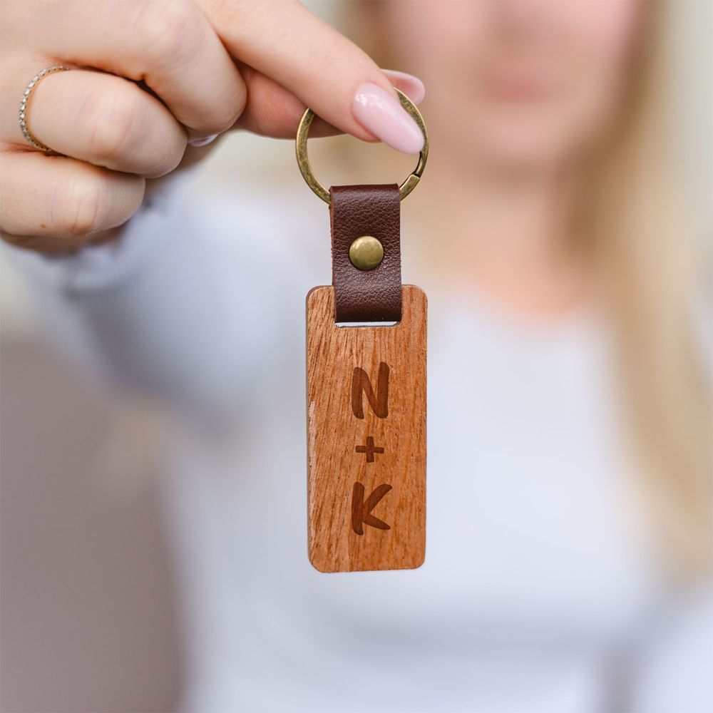 Portachiavi Personalizzato in Legno con Simboli
