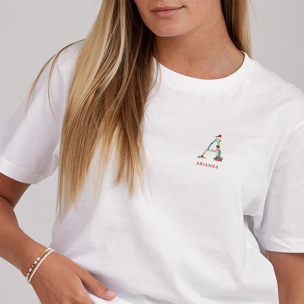 Maglietta Personalizzata con Monogramma Natalizio