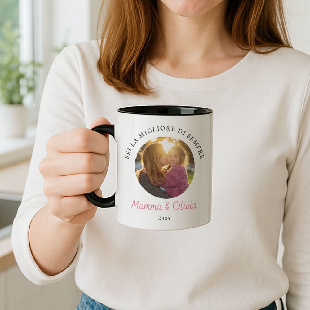 Tazza Personalizzata con Foto e 3 Righe