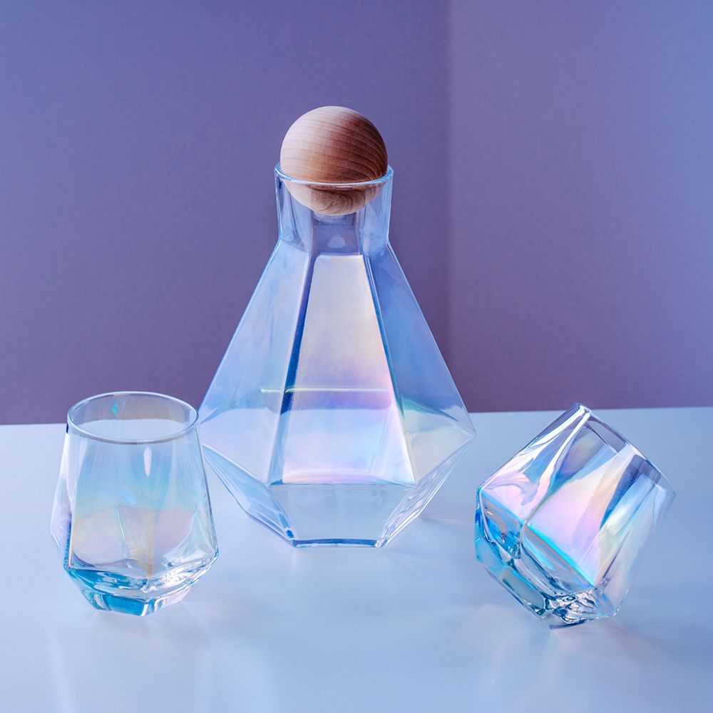 Set di Decanter a Forma di Diamante