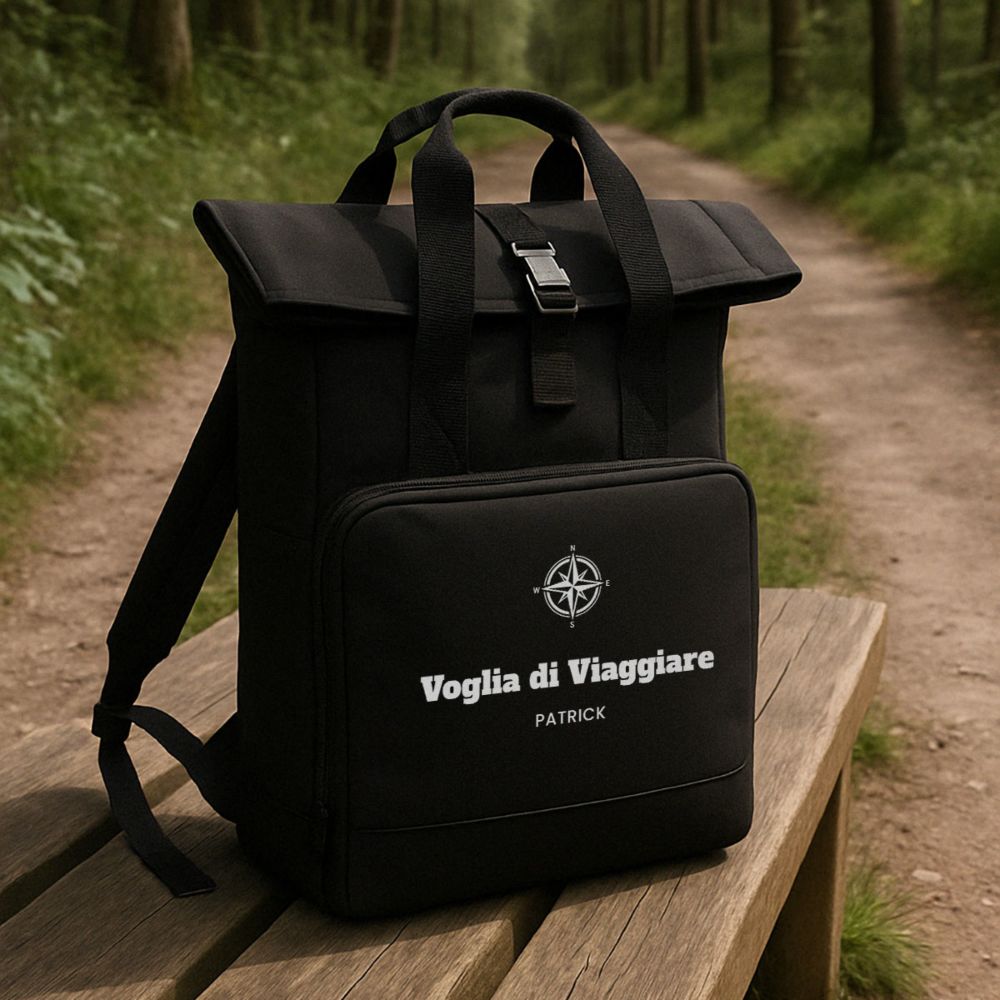 Personalisierbarer Rucksack mit Symbol und Text