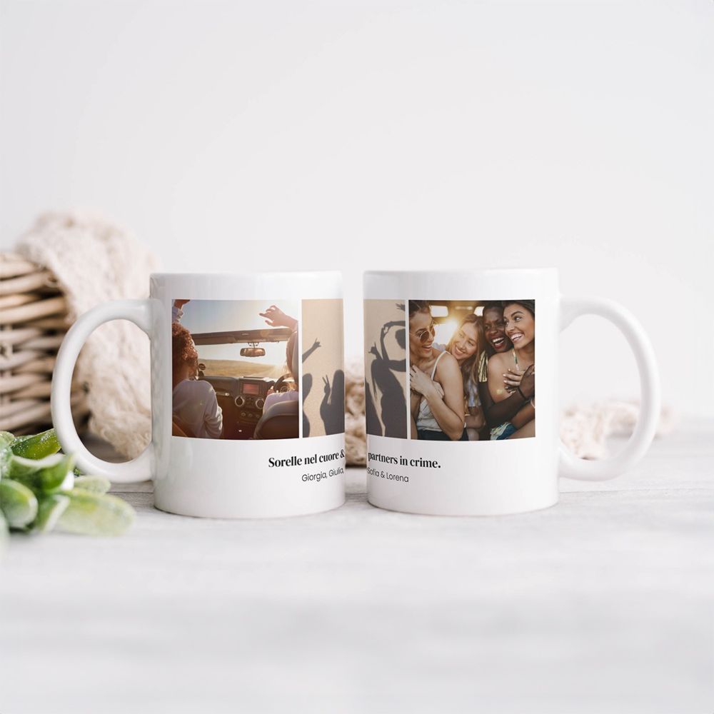 Tazza Personalizzata con 3 Foto e Testo