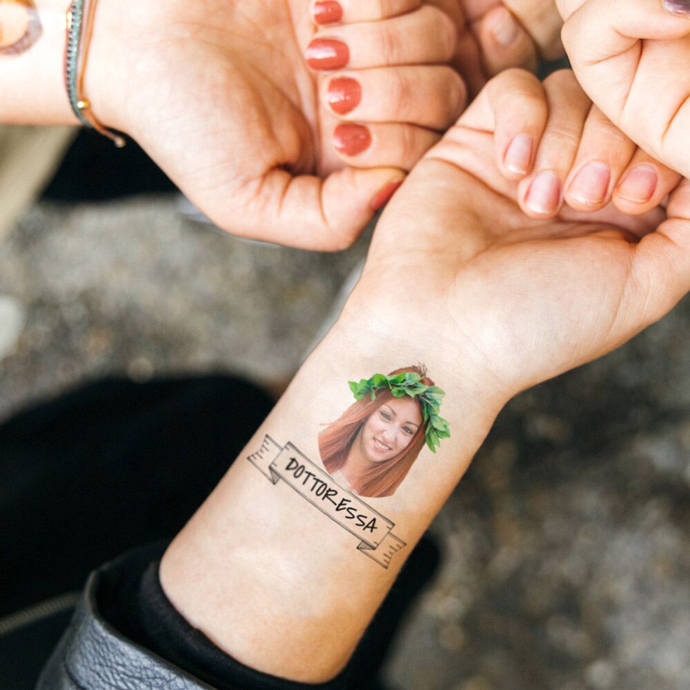 Tatuaggi Personalizzabili Set da 4 con Viso e Descrizione