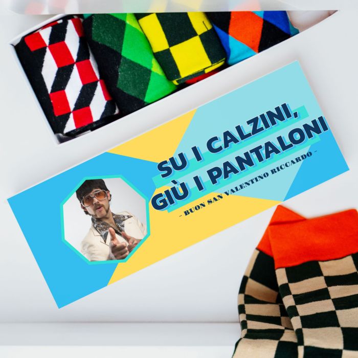 Scatola di Calzini Personalizzata con Foto e Testo