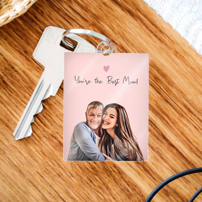 Portachiavi Personalizzato in Acrilico in Stile Fumetto