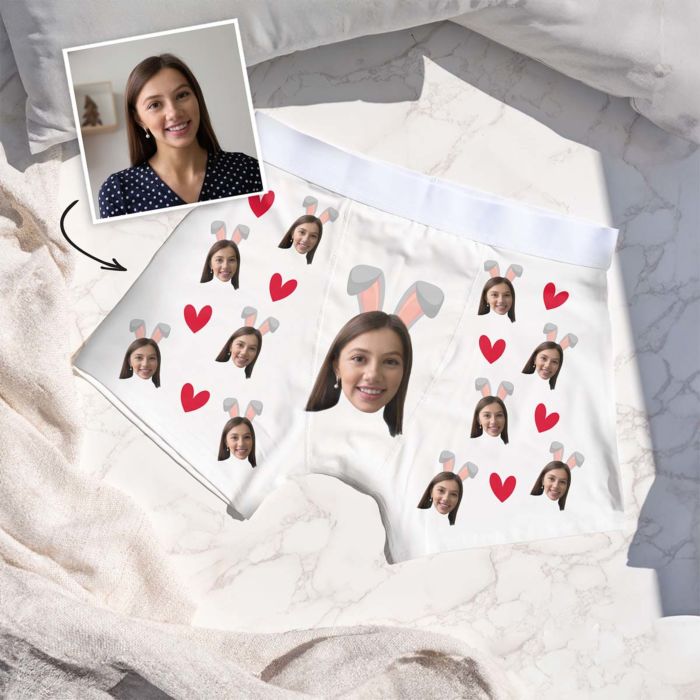 Mutande Personalizzate con Viso e Orecchie da Coniglio