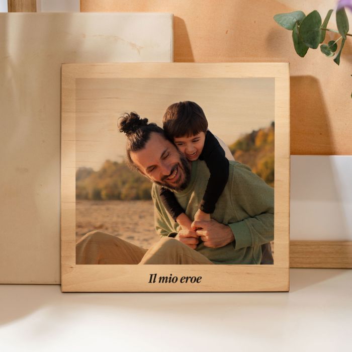 Stampa su Legno con Foto in Stile Polaroid