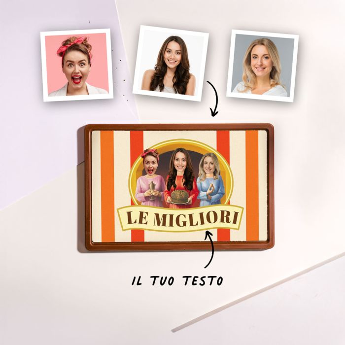 Cioccolato Personalizzato con 3 Facce e Testo