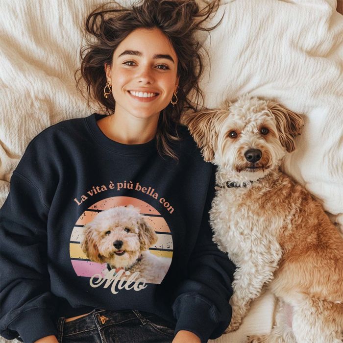 Felpa Personalizzata Retrò Animale domestico