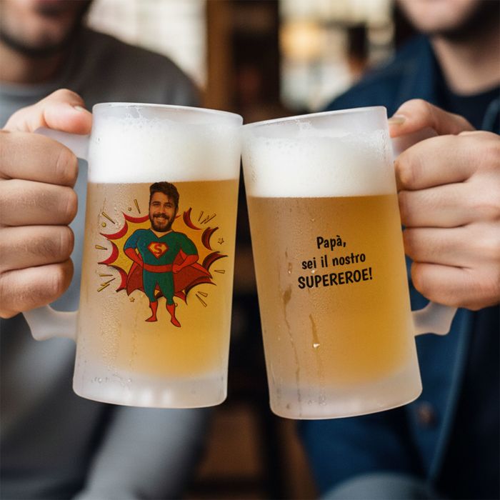 Boccale da Birra Personalizzato Supereroe