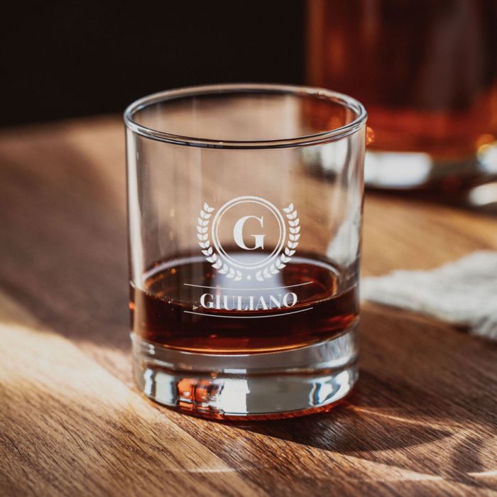 Bicchiere da Whisky Personalizzato con Monogramma