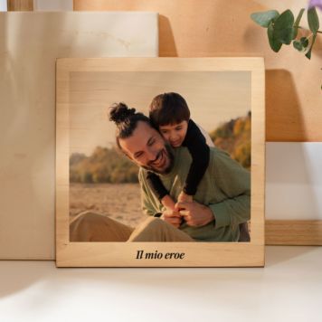 Stampa su Legno con Foto in Stile Polaroid